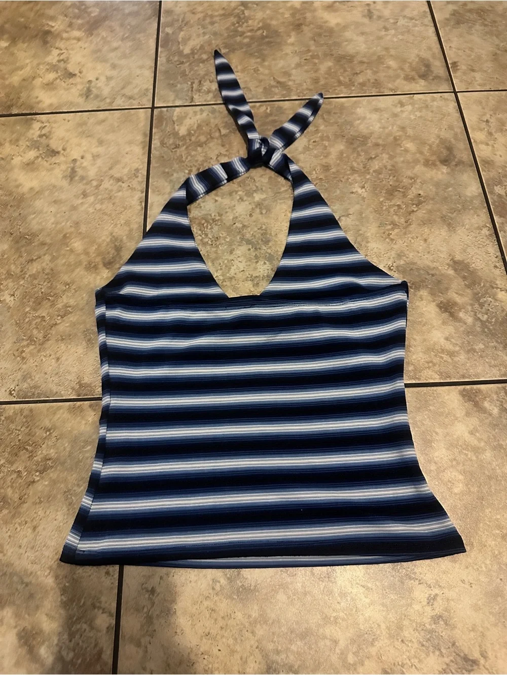Vintage Formula X Striped Halter Top